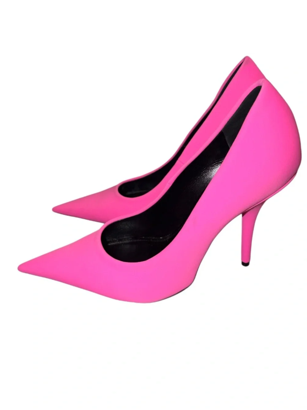 Balenciaga Women's Neon Pink Pointed-Toe High Heel Pumps - Picture 2 of 9